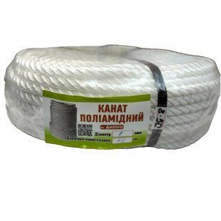 Канат поліамідний &Oslash;8 мм 50 м білий bri 47-03 фото